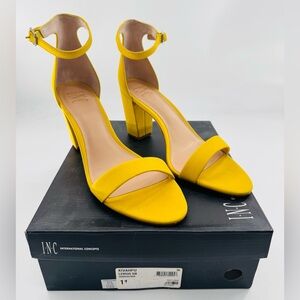 INC International Concepts Heels Womens 11 M Lemon Kivahpu Open Toe Sandals NEW